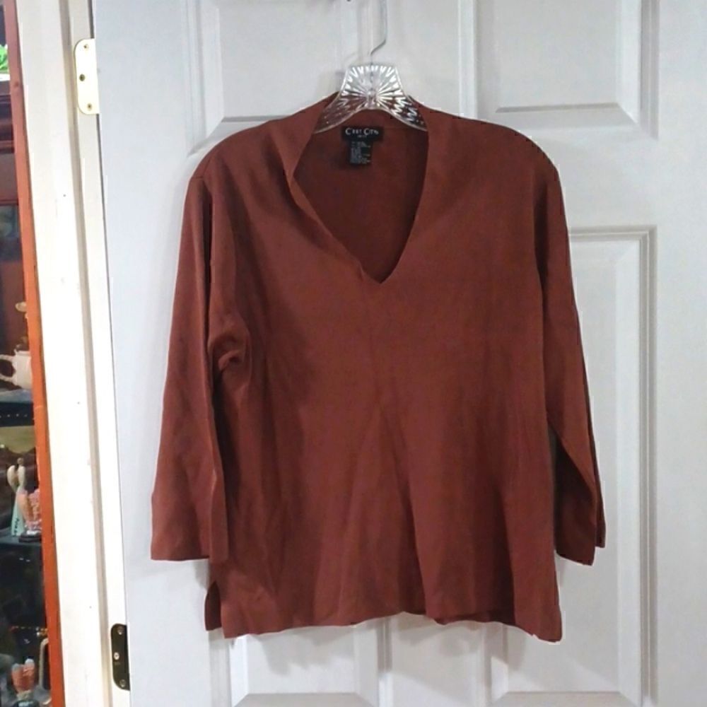 C'est City Brown Knit Top